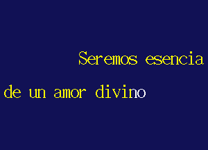 Seremos esencia

de un amor divino