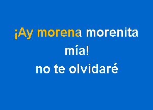 iAy morena morenita
mia!

no te olvidare