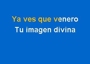 Ya ves que venero
Tu imagen divina