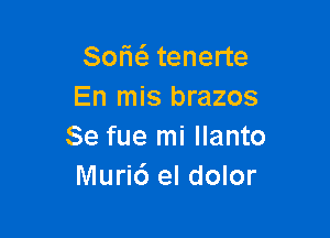 Sori tenerte
En mis brazos

Se fue mi Ilanto
Muri6 el dolor