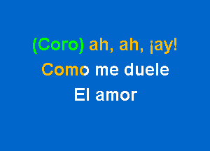 (Coro) ah, ah, iay!
Como me duele

El amor