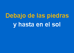 Debajo de Ias piedras
y hasta en el sol