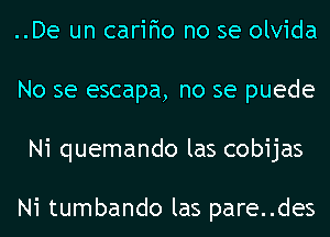 ..De un caririo no se olvida
No se escapa, no se puede
Ni quemando las cobijas

Ni tumbando las pare..des