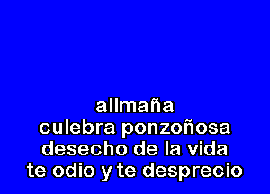 alimafla
culebra ponzofiosa
desecho de la Vida
te odio y te desprecio