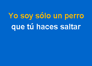 Yo soy s6lo un perro
que tu haces saltar