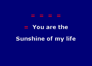 You are the

Sunshine of my life