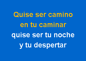 Quise ser camino
en tu caminar

quise ser tu noche
y tu despertar