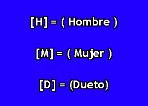 IH1 ( Hombre )

(M1 (Mujer)

I01 2 (Dueto)