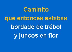 Caminito
que entonces estabas

bordado de trc5.bol
y juncos en flor