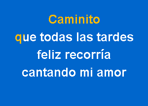 Caminito
que todas las tardes

feliz recorria
cantando mi amor