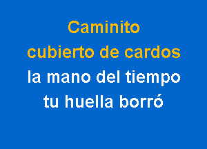 Caminito
cubierto de cardos

la mano del tiempo
tu huella borr6